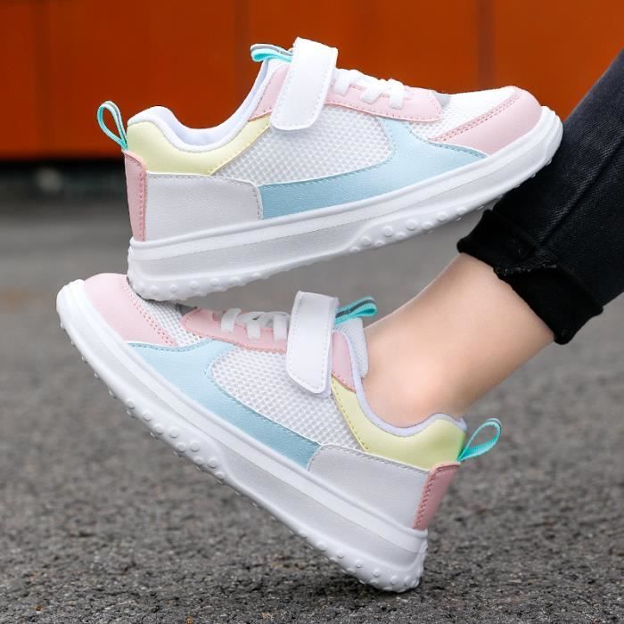 Baskets enfant Classic Sneakers Blanc Textile Rose