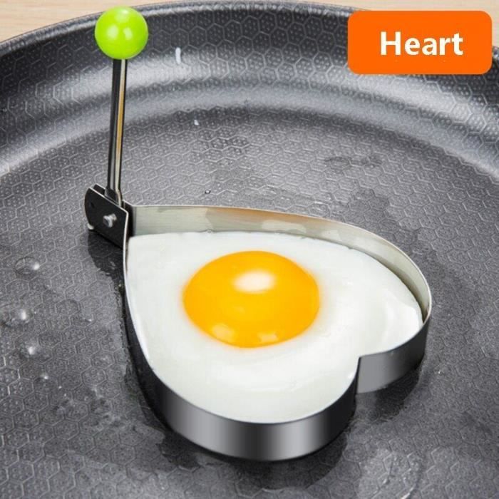 2 Moules à Œufs Ronds Acier Inox - Antiadhésifs - Pour Poêle - Petit Déjeuner Parfait