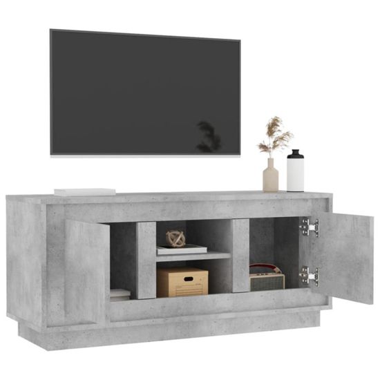Ensemble Meuble TV 4 Pièces VidaXL - Gris Béton, Bois D'ingénierie, Dimensions 140x40x33 Cm