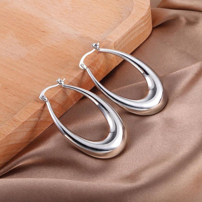 Créoles larges en Argent Sterling 925