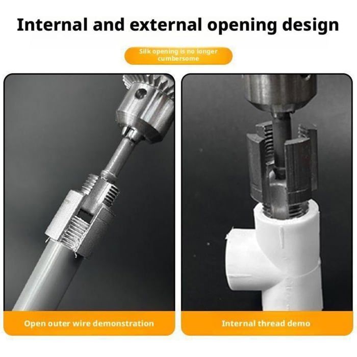 Outil De Filetage Pour Perceuse – Enfile-Tuyaux Ergonomique 1/2" & 3/4" – Précision Et Rapidité En Plomberie