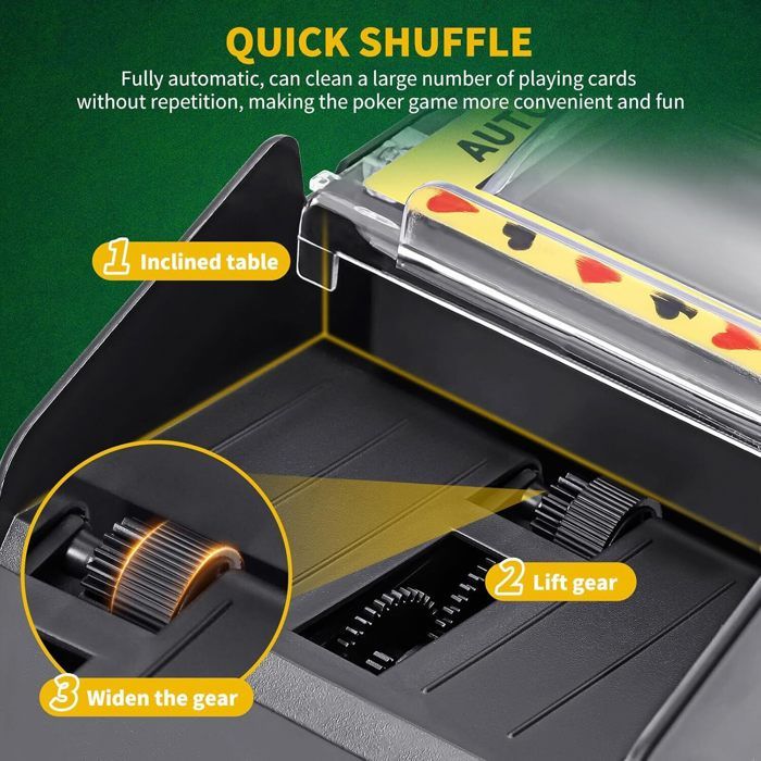 Distributeur & Mélangeur De Cartes Automatique OBLITZON - 360° Pour 12 Joueurs - 4 Télécommandes - Poker, UNO, Phase 10