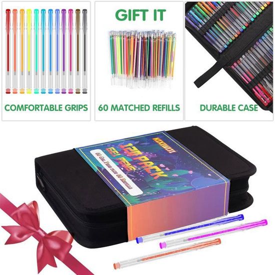 Stylos gel acrylique pour coloriage, ensemble de 54 stylos à peinture acrylique avec pointe de 0