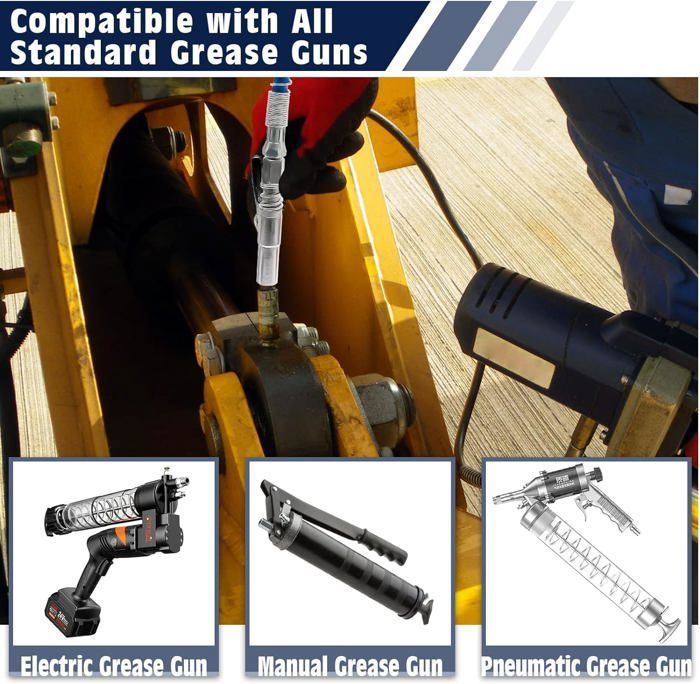 Pistolet A Graisse Raccord De Pistolet à Graisse,Coupleur De Pistolet à Graisse Graisseur Haute Pression,Embout De Embout Pompe A Graisse