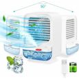 Climatiseur Portable, Mini Ventilateur Refroidisseur d'air 4 en 1 USB Ventilateur de Climatisation Humidificateur 3 Vitesses Foncti