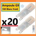 Ampoule G9 5 Watt LED BLANC FROID pour lampe luminaire plafonnier appliques 220V - LOT DE 20-0