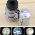 Mini microscope de poche loupe grossissement ×45 à LED bijou montre billet-0