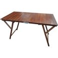 LAURA KATIA table pliante en bois de 70 x 140 cm à rayures en noyer-0