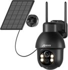 ANRAN Q03 Caméra Surveillance 2K 3MP WiFi Extérieure sans Fil Solaire, 360° PTZ Vision Nocturne Couleur PIR-Q03 Noir