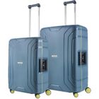 Set de 2 Valises CarryOn Steward - Moyenne Valise de Voyage + Grande Valise Taille à serrure TSA fermeture - Bleu