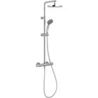 Colonne de douche - JACOB DELAFON - Thermostatique SIMONE - Pomme de tête ronde 20 cm - Douchette 4 Jets - Economie d'eau -Chrome