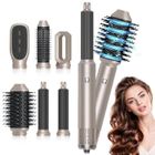 JIATZOCN Brosse Chauffante 6 en 1 Brushing et Boucleur a Air,Brosse Lissante Chauffante, 1200W - 3 Températures