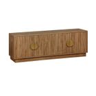 SWEEEK Meuble TV exotique décor bois de manguier 4 portes 140cm Celian