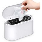 Poubelle de table,YSTP petite poubelle de table avec couvercle à bouton pour salle de bain, bureau, chambre et cuisine, blanc