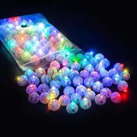 50 PCS LED Ballons Lampes Lumineuses, Boule Mini Rond Ballons LED Lumière pour Lanterne Papier Décoration Mariage, Fête (coloré)