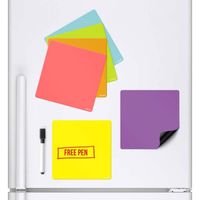 CKB Ltd Lot de 6 carrés de couleur des tableaux blancs magnétiques qui Adhèrent à votre réfrigérateur Aimant de planning
