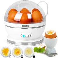 Duronic EB27 WE Cuiseur à œufs 400W | Pour 1 à 7 oeufs | Thermostat et minuteur pour obtenir œufs durs ou mollets ou pochés ou à la 