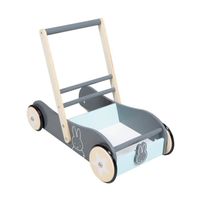 Chariot de marche pour bébé roba 'miffy®' en bois avec freins - Hauteur poignée 45 cm