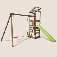 SOULET - Aire de jeux avec mur d'escalade et portique - HAPPY Swing & Climbing 120 son kit d'accessoire BATEAUEn Bois -Pour