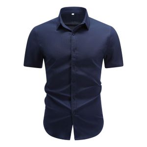 Chemise D'été Homme En Lin Et Viscose - Manches Courtes, Boutons Cachés - Coupe Décontractée Et Respirante - Plusieurs Tailles (S à 5XL) - 14