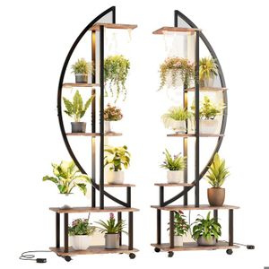 Support Plantes Mulaibdin 3 Niveaux • Métal Noir • 86x26cm • Étagère Balcon/Jardin • Avec Outils Jardinage