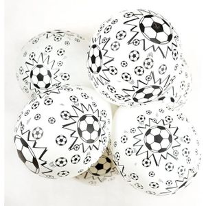 BALLON DÉCORATIF  Happium Lot De 20 Ballons De Football Noir-Blanc 3