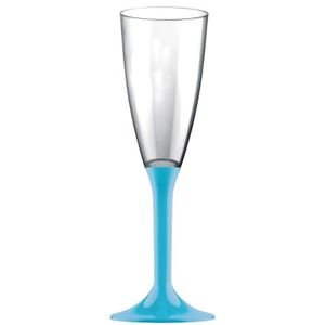 Coupe à Champagne 20 flutes champagne, pied turquoise