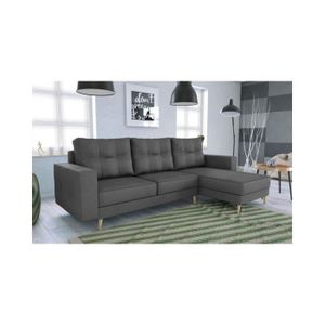 Canapé Dangle Convertible Helge Réversible Gris Scandinave