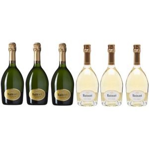 CHAMPAGNE Lot Découverte de 6 Champagnes Ruinart Brut/Blanc de Blancs 75cL