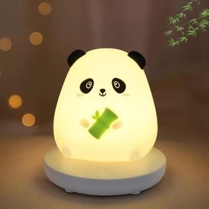 VEILLEUSE BÉBÉ Veilleuse Enfant - CHICHENG - Panda - Gradation Tactile - Rechargeable USB - Silicone Souple