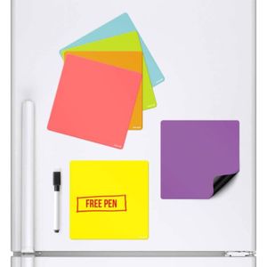 Pense bête magnétique effaçable frigo 15x10 cm avec marqueur effaçable  magnétique - Pense bête - Message (on Fait Quoi ?) : : Fournitures  de bureau