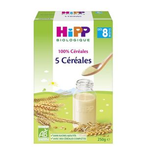 CÉRÉALES BÉBÉ Hipp Bio 100% Céréales 5 Céréales +6m 250g