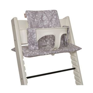 CHAISE HAUTE  Coussin de chaise haute évolutive - JOLLEIN - Botanical Nougat - Réglable - Siège bébé - Blanc - Beige - Mixte