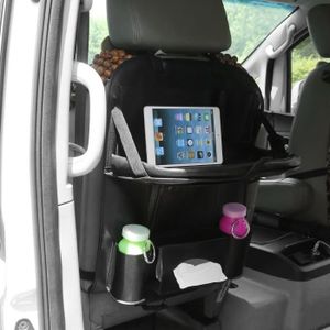 Protection du dossier de voiture, organisateur de siège arrière de voiture  2 pièces compatible avec les enfants, grandes poches et compartiment ipad /  tablette, siège d'auto étanche p
