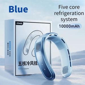 VENTILATEUR Xaomi-Ventilateur de cou sans lame,climatiseur portable,aste par USB,mini silencieux,3 vitesses,sport de plein - 10000mAh Blue