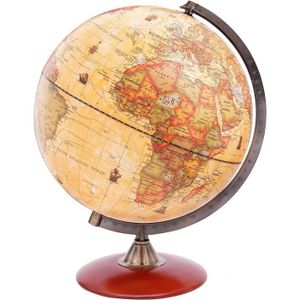 CARTE - PLANISPHÈRE 30Cm Globe Antique Avec Une Base En Bois - Carte En Anglais -Décoration Éducative- Géographique - Carte Morden Avec Couleur A[H62]
