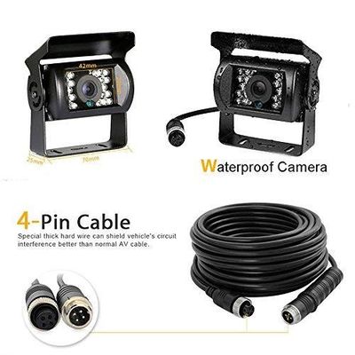 étanche vision de nuit 4 broches câble pour voiture/bus/camion/remorque/caravane/camping-car Camecho Camera arrière 10 m 12 V-24 V 4 broches à 18 LEDs IR 