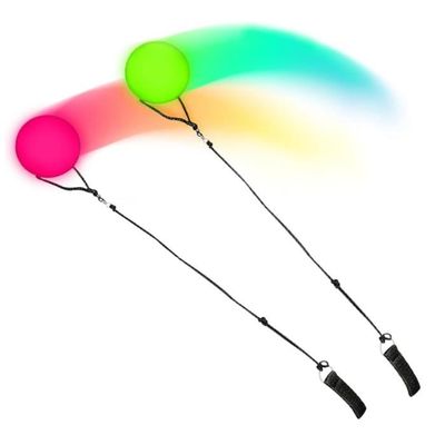 Lot De 2 Balles De Jonglage Lumineuses LED – 9 Modes D’éclairage – Doubles Boucles Réglables – Pour Enfants Et Adultes