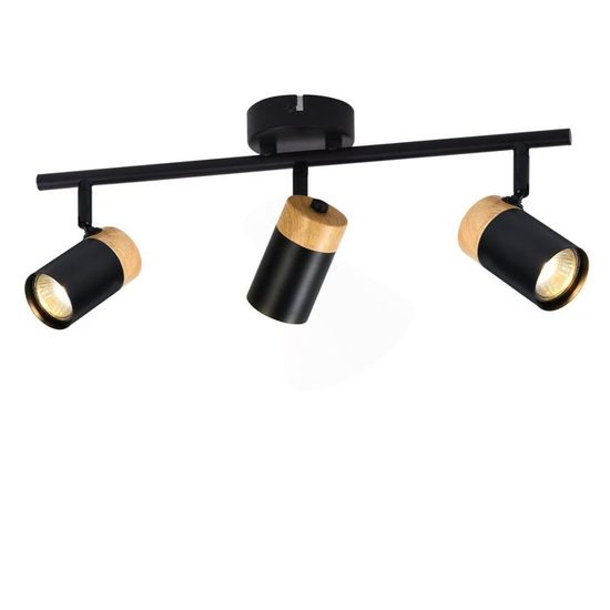 Plafonnier Suspension 3 Branches Hofstein – Moderne Métal Anthracite/marron/blanc