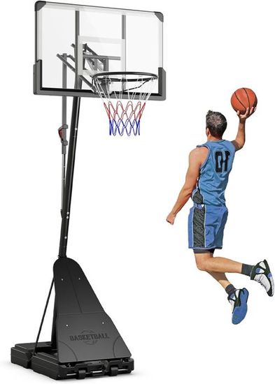 GYMAX Panier de Basket Mural pour Enfants et Adultes, Panier de Basket-Ball Intérieur avec Panneau Incassable, Jante en Métal, Installation Facile Jeu de Basket-Ball Intérieur et Extérieur
