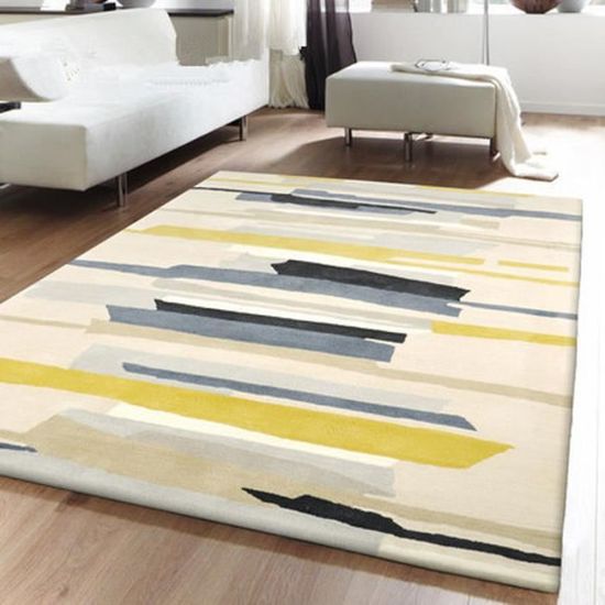 100*160 cm rayure Tapis Salon carpet tapis chambre d’enfant Tapis Shaggy Yoga Moquette Anti-dérapage Absorbant Velours décoration 