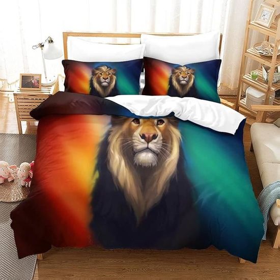 Demon Slayer Parure De Lit 3 Pièces Avec Housse De Couette Et Taie D