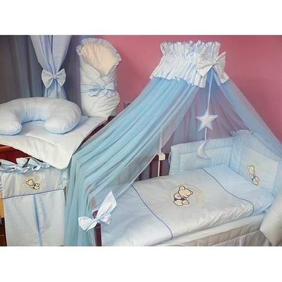 Set De Lit De Luxe 9 Pieces Pour Filles Et Garcons 24 Differents Designs 03 Lune Bleu Cdiscount Puericulture Eveil Bebe