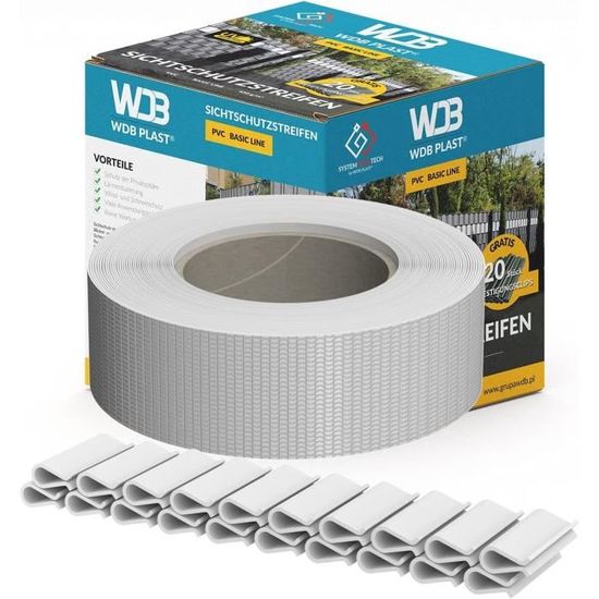 Lot De 40 Clips De Fixation En PVC Pour Brise-vue De Jardin - Gris, 19 Cm - Pour Clôtures à Double Fil