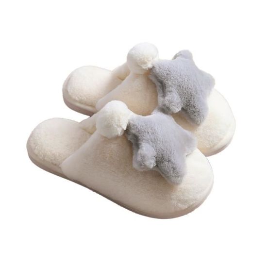 CHAUSSON - PANTOUFLE - BABOUCHE Pantoufle Hiver Femme Épaississement à La Mode Et Confortable