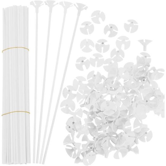 Lot De 20 Tiges De Ballon En Plastique Macaron Coloré - VITATA - 32cm