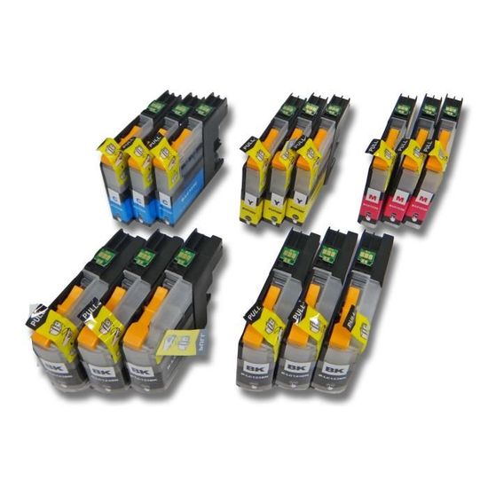 Lot De 16 Cartouches D'encre Compatibles Brother LC123 (noir, Cyan, Magenta, Jaune) – Neuf
