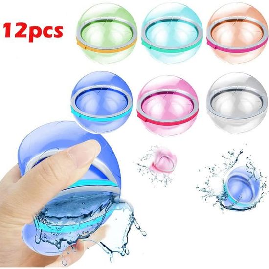 PRECORN Lot de 6 bombes à eau réutilisables, à fermeture automatique, remplissage rapide en 1 seconde, doux et sûr, ballons à eau durables pour enfants et adultes, kit de fête à la PRECORN Lot de 6 bombes à eau réutilisables, à fermeture automatique, remplissage rapide en 1 seconde, doux et sûr, ballons à eau durables pour enfants et adultes, kit de fête à la
