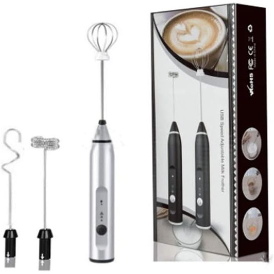 Bopfimer Lot De 2 Mousseurs à Lait Portatifs à Piles – Fouet électrique