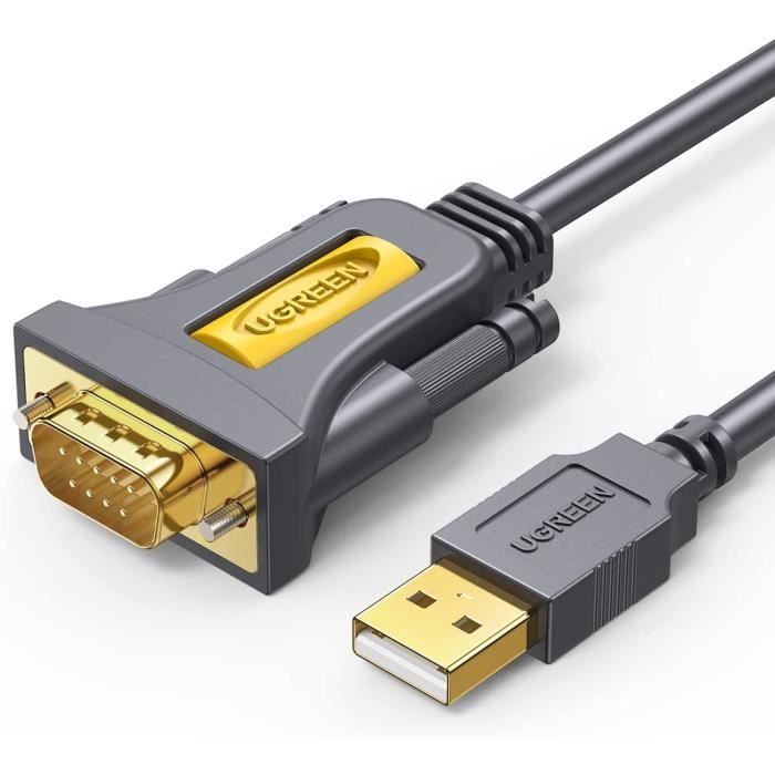 Cable Série USB RS232 DB9 Adaptateur USB Male vers RS232 Male Supporte Windows 11 10 8 7 Mac OS Linux pour Routeur Switch Mod [345]